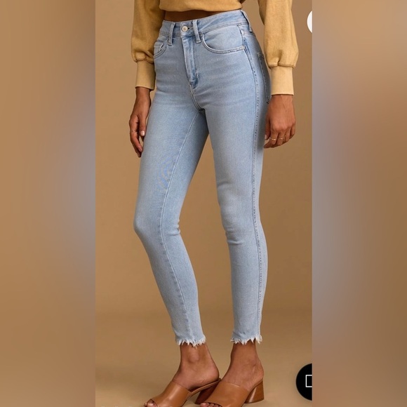 NWT Free People x We the Free Raw Light Wash Distressed High Rise Jeans Size 27 - Picture 1 of 10